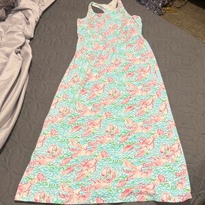 Lilly Pulitzer Pink and Green Kids Casual Dress maxi